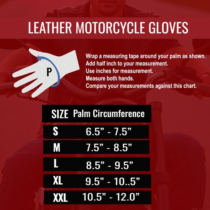 Jackets 4 Bikes TorqueFist Men's Motorcycle Gloves, Premium Leather, Touch Screen Protective Gel Padded Palm Biker Cruiser Glove Black XXL - Image 5